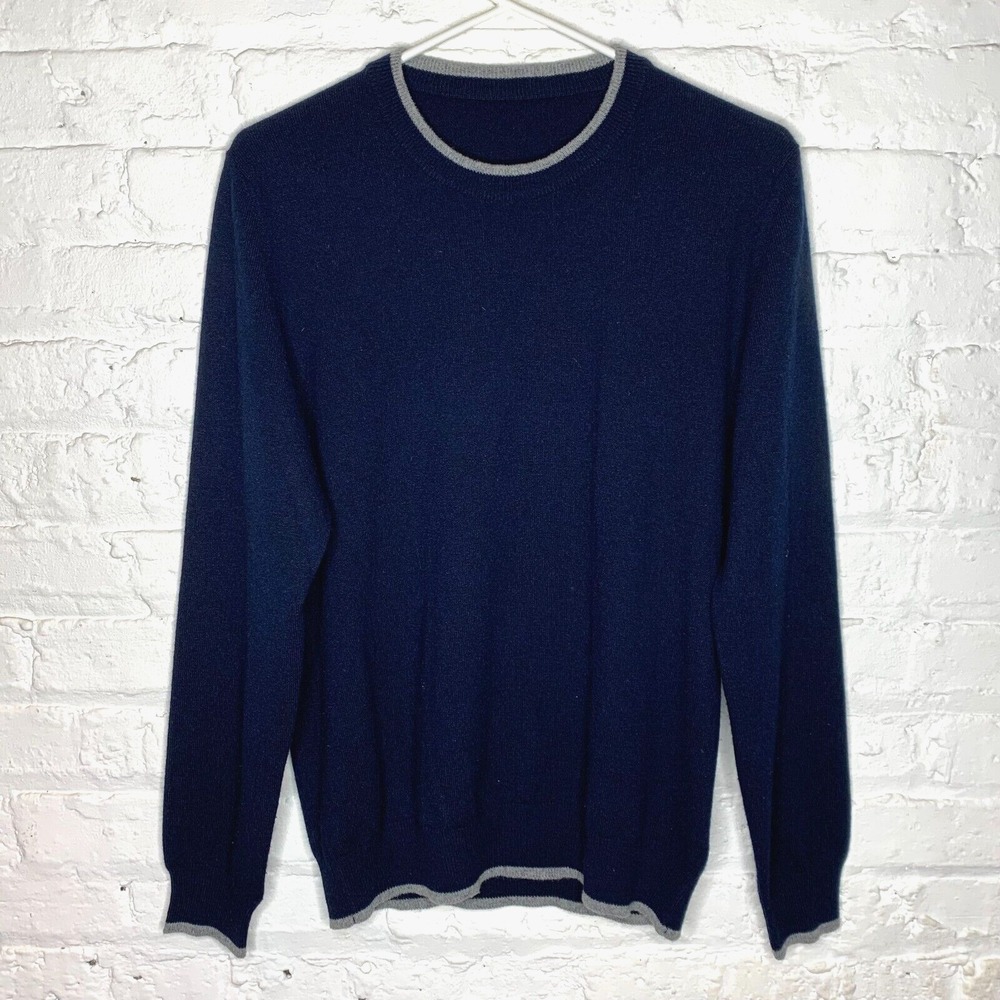 Maison‎ Martin Margiela Mens Sz Small PURE CASHMERE Jumper Sweater Navy Blue